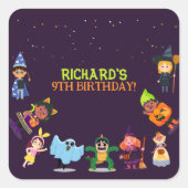 Sticker Carré Costume d'Halloween mignonne Fête d'Anniversaire m (Devant)