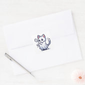 Sticker Carré Costume Halloween Ghost Kitty (Enveloppe)