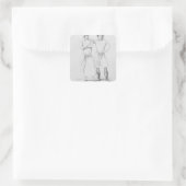 Sticker Carré Costumes de cuisiniers de différentes époques (Sac)