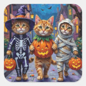 Sticker Carré Costumes d'Halloween pour chats perses (Devant)