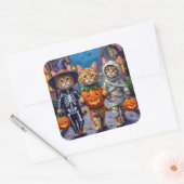 Sticker Carré Costumes d'Halloween pour chats perses (Enveloppe)