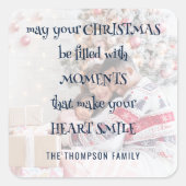 Sticker Carré Cosy Christmas Dit Nom De La Superposition Photo (Devant)