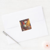 Sticker Carré Cosy gnome faisant son gnome (Enveloppe)