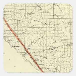 Sticker Carré Côte de la Californie montrant la crevasse de San