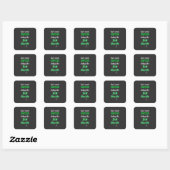 Sticker Carré Côté Hustle Cooties Neon Texte vert (Feuille)