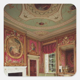 Sticker Carré Côté-table, verre de pilier et cheminée par Ada