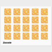 Sticker Carré Cotés orange funky (Feuille)