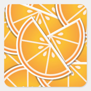 Sticker Carré Cotés orange funky