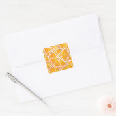 Sticker Carré Cotés orange funky (Enveloppe)