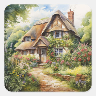 Sticker Carré Cottage anglais
