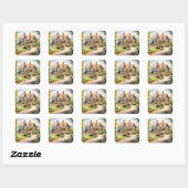 Sticker Carré Cottage anglais (Feuille)