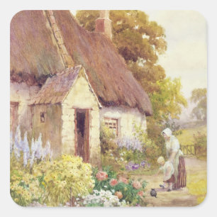 Sticker Carré Cottage de pays