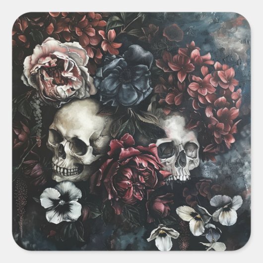 Sticker Carré Cottage foncé (Devant)