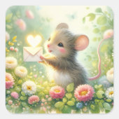 Sticker Carré Cottage Mouse Love Letter Meadow (Devant)