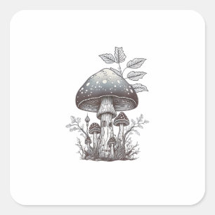 Sticker Carré Cottagecore Champignon Goblincore Esthétique  Cham