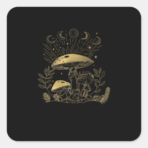 Sticker Carré Cottagecore Champignons Fungi Goblincore Esthétiqu