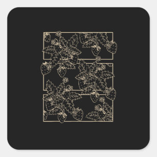 Sticker Carré Cottagecore Goblincore Esthétique Fraises