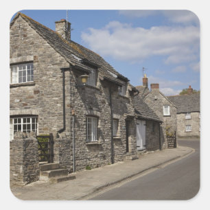 Sticker Carré Cottages, village de Corfe Castle, Dorset, Anglete