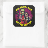 Sticker Carré  "Couch Cryptid Selfie" Cheesy Chicken (Sac)