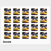 Sticker Carré Coucher de soleil (Feuille)