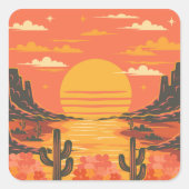 Sticker Carré Coucher de soleil (Devant)