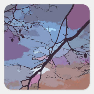 Sticker Carré Coucher de soleil Abstrait