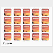 Sticker Carré Coucher de soleil clair et nuageux orange, (Feuille)