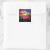 Sticker Carré Coucher de soleil de Dinosaur (Sac)
