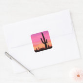 Sticker Carré Coucher de soleil de l'Arizona Cactus (Enveloppe)