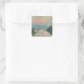 Sticker Carré Coucher de soleil de Monet sur la Seine Impression (Sac)