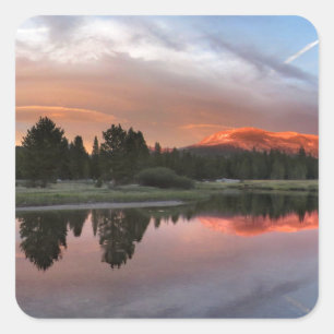 Sticker Carré Coucher de soleil des prés Tuolumne - sentier Yose