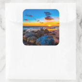 Sticker Carré Coucher De Soleil En Mer (Sac)