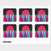 Sticker Carré Coucher de soleil étoilé (Feuille)