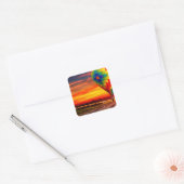 Sticker Carré Coucher de soleil sur ballon (Enveloppe)