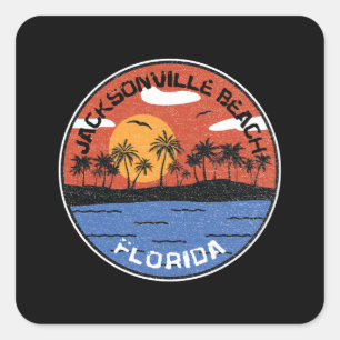 Sticker Carré Coucher De Soleil Sur Jacksonville Beach Floride
