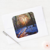 Sticker Carré Coucher de soleil sur la neige 2010 (Enveloppe)