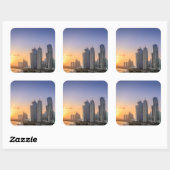 Sticker Carré Coucher de soleil sur la ville de Doha, Qatar (Feuille)