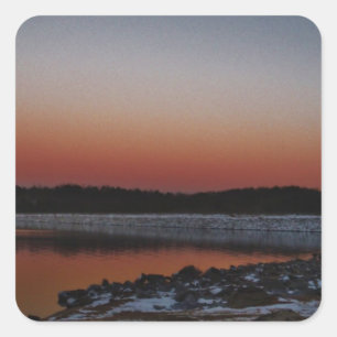 Sticker Carré Coucher de soleil sur le lac Arrowhead