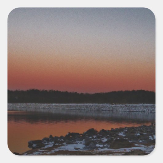 Sticker Carré Coucher de soleil sur le lac Arrowhead (Devant)