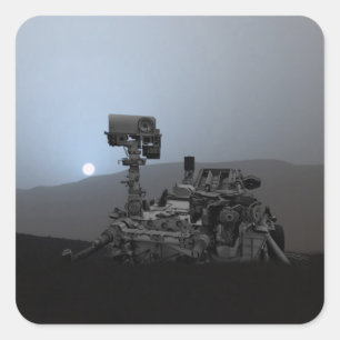 Sticker Carré Coucher de soleil sur Mars Curiosity
