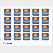 Sticker Carré Coucher du soleil (Feuille)