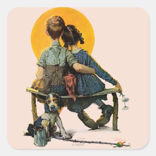 Sticker Carré Coucher du soleil (Devant)