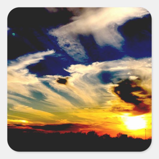 Sticker Carré Coucher du soleil (Devant)