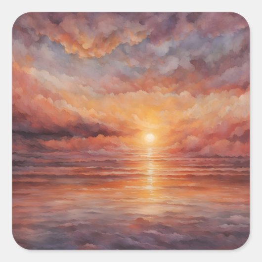 Sticker Carré Coucher du soleil (Devant)