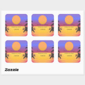 Sticker Carré Coucher du soleil de mariage sur la plage (Feuille)