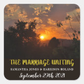 Sticker Carré Coucher du soleil du soir, Mariage rustique (Devant)