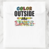 Sticker Carré Couleur À L'Extérieur Des Lignes (Sac)