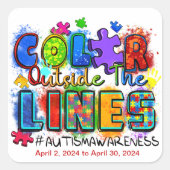 Sticker Carré "Couleur À L'Extérieur Des Lignes"-Sensibilisation (Devant)