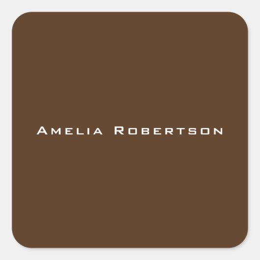 Sticker Carré Couleur Brown tendance Moderne Professionnel Perso (Devant)