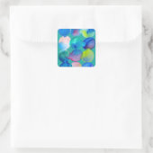 Sticker Carré Couleur cool bleu aquarelle art abstrait (Sac)